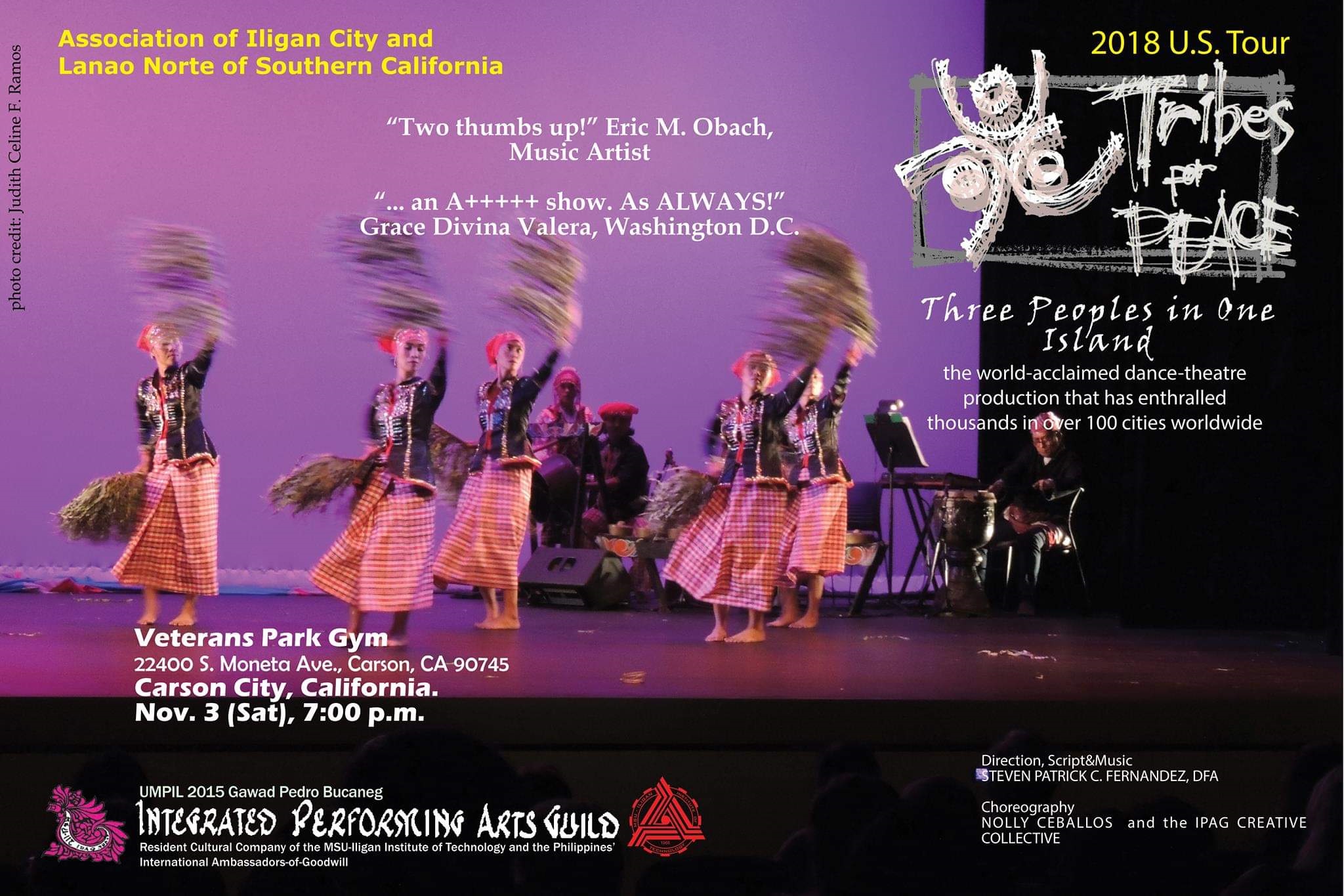 Tribes for Peace, Three Peoples in One Island: 2018 U.S. Tour of the Integrated Performing Arts Guild of Mindanao State University