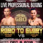 Road to Glory: Live Professional Boxing featuring Filipino boxers, Recky "The Terror" Dulay and John Leo "The King" Dato